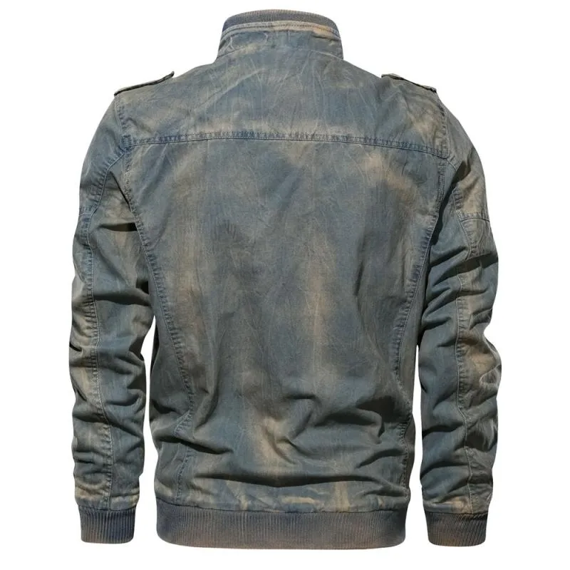 Men's Casual Denim Bomber | Plus Size