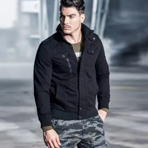 Men's Casual Denim Bomber | Plus Size