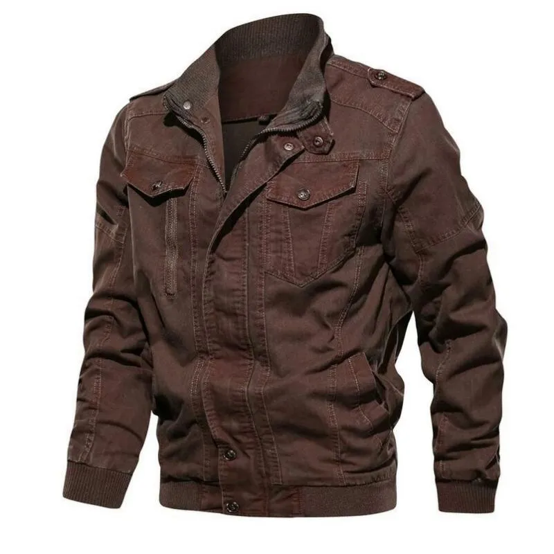 Men's Casual Denim Bomber | Plus Size