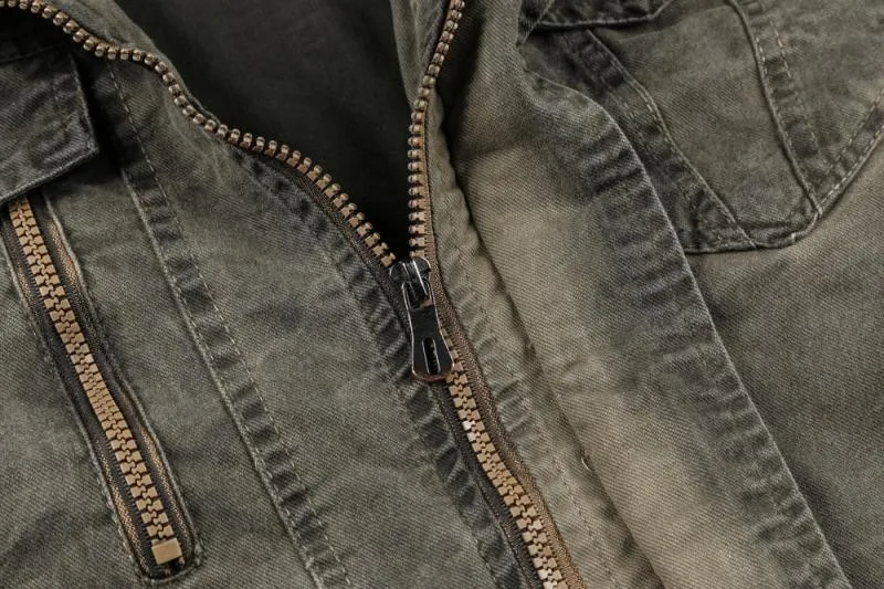 Men's Casual Denim Bomber | Plus Size