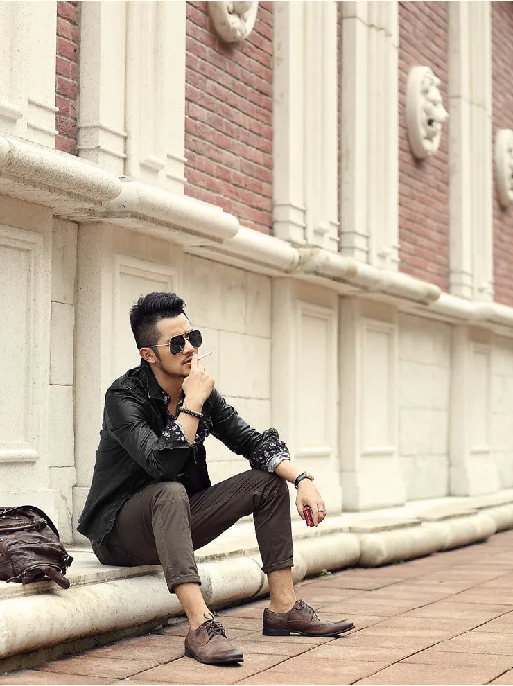Men's Casual Genuine Leather Jacket