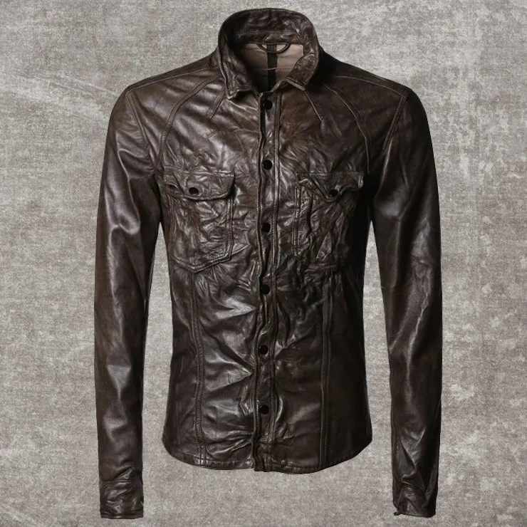 Men's Casual Genuine Leather Jacket