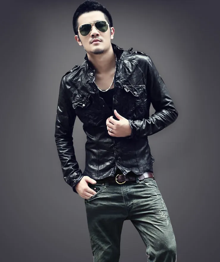 Men's Casual Genuine Leather Jacket