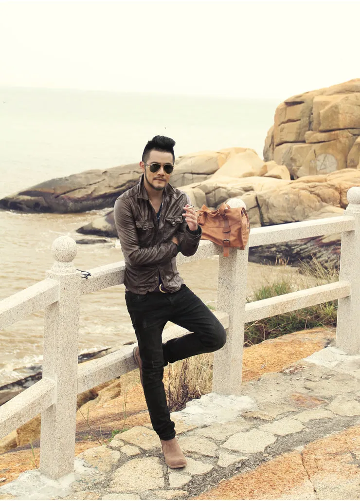 Men's Casual Genuine Leather Jacket