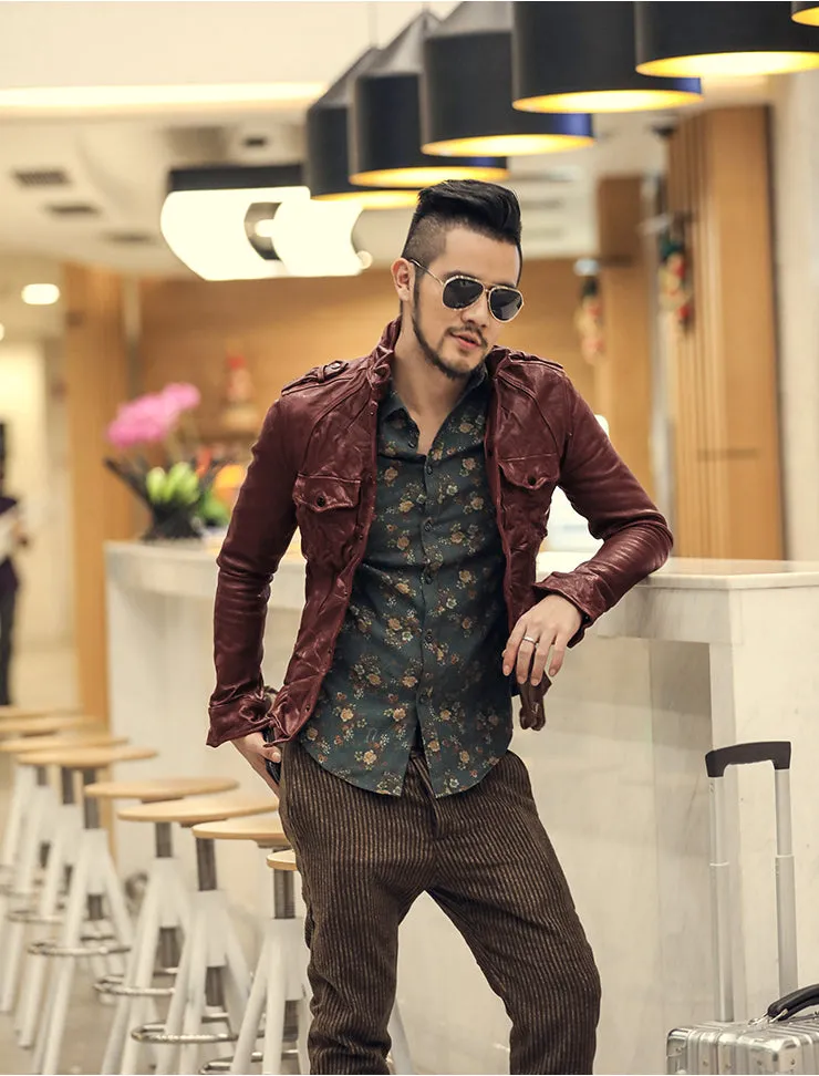 Men's Casual Genuine Leather Jacket
