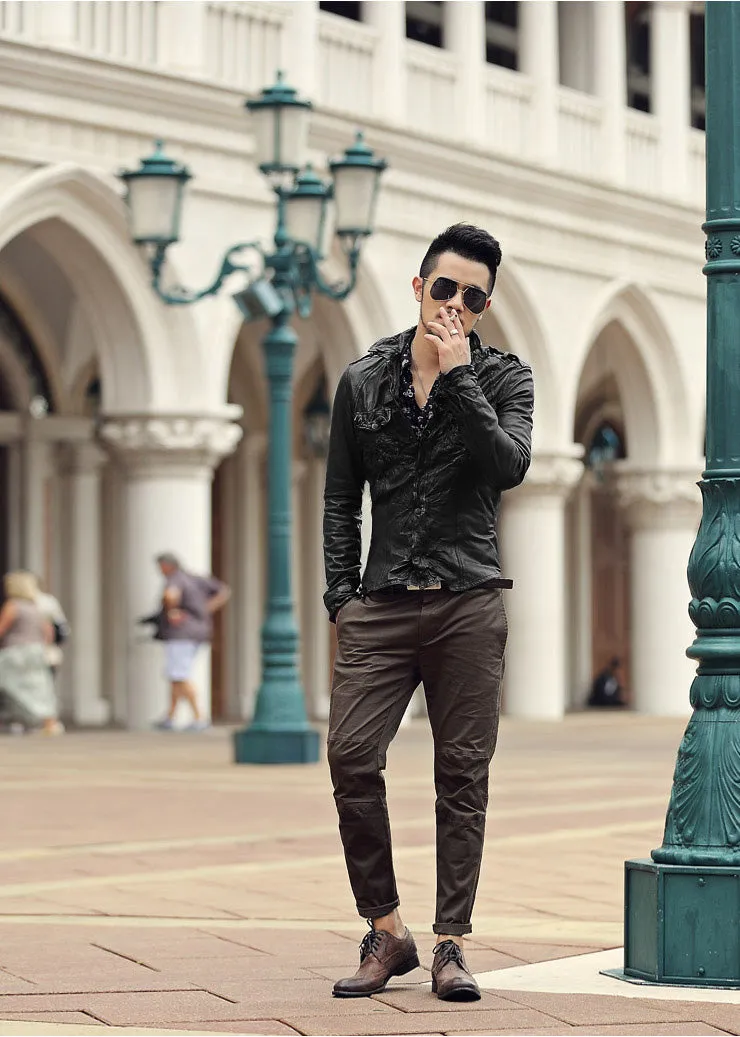 Men's Casual Genuine Leather Jacket