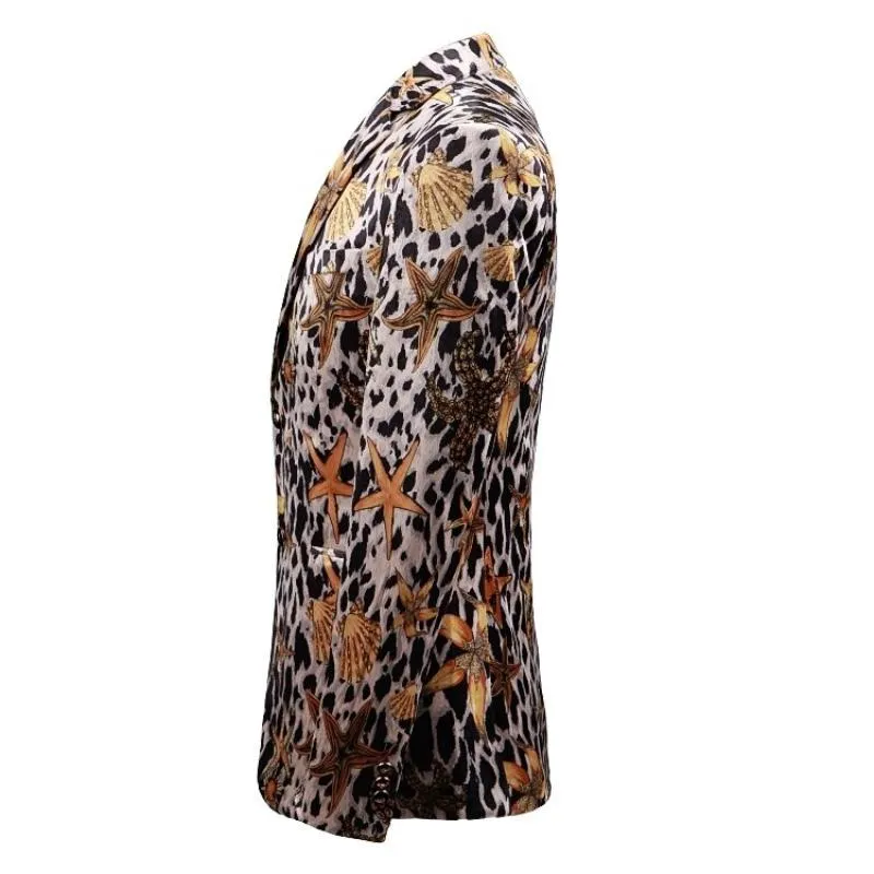 Men's Casual Slim Fit Blazer With Print | Plus Size