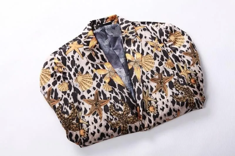 Men's Casual Slim Fit Blazer With Print | Plus Size