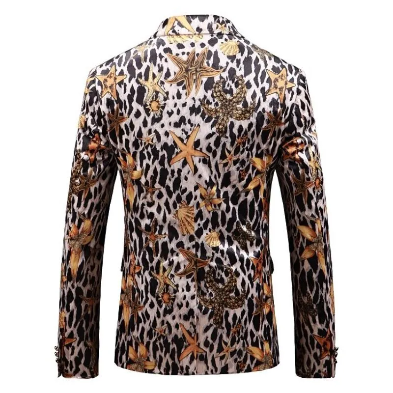 Men's Casual Slim Fit Blazer With Print | Plus Size