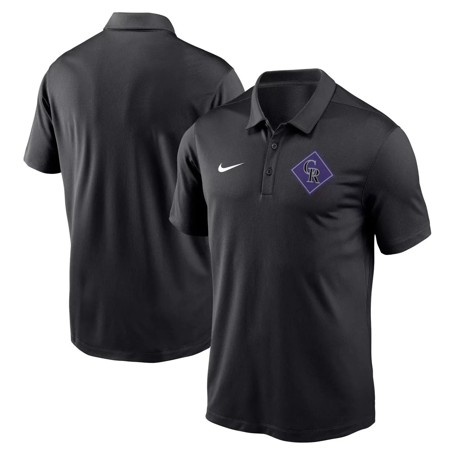 Men's Colorado Rockies Diamond Icon Franchise Performance Nike Polo in Black