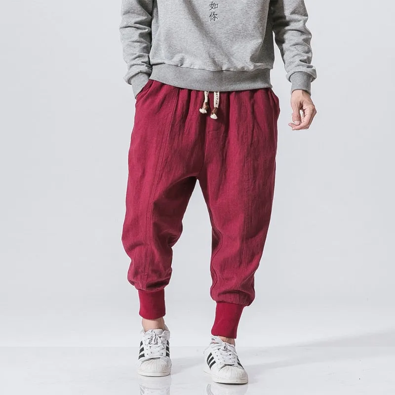 Men's Cotton Cargo Harem Sweatpants