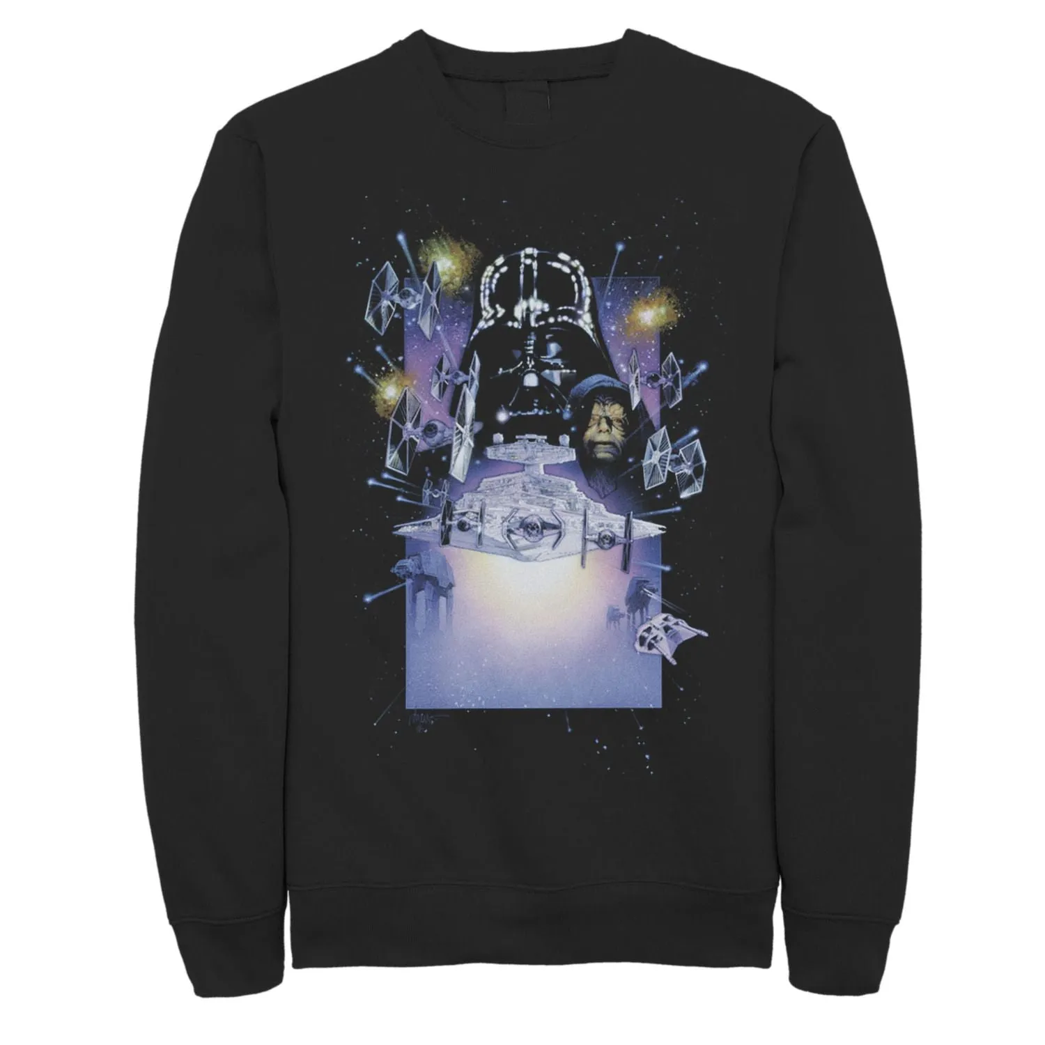 Men's Darth Vader Emperor Palpatine Galaxy Star Wars Poster Sweatshirt