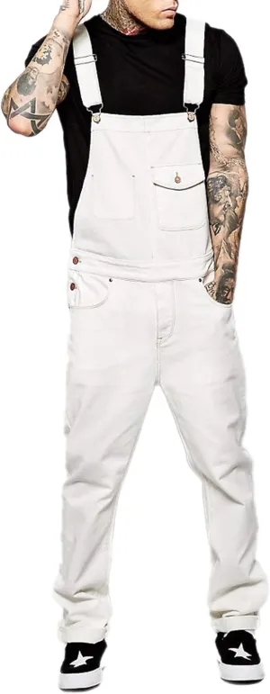 Mens Denim Bib Overalls Jumpsuits Jeans Suspender Pants Adjustable Strap