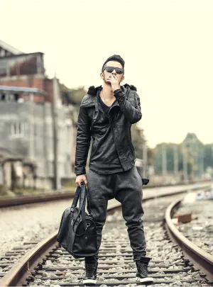 Men's Hat Detachable Genuine Leather Jacket