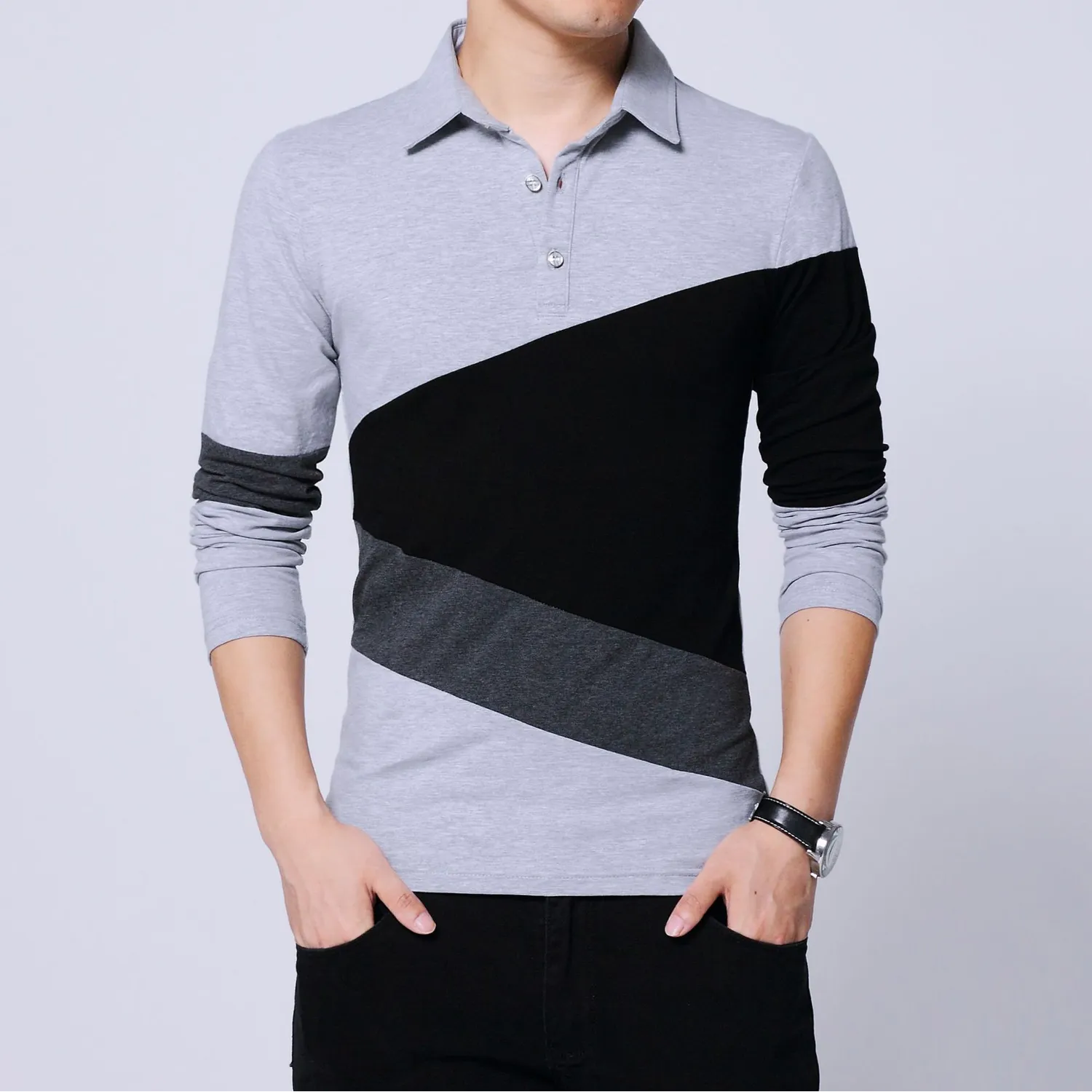 Men's Long Sleeve Slim Cotton T-Shirt