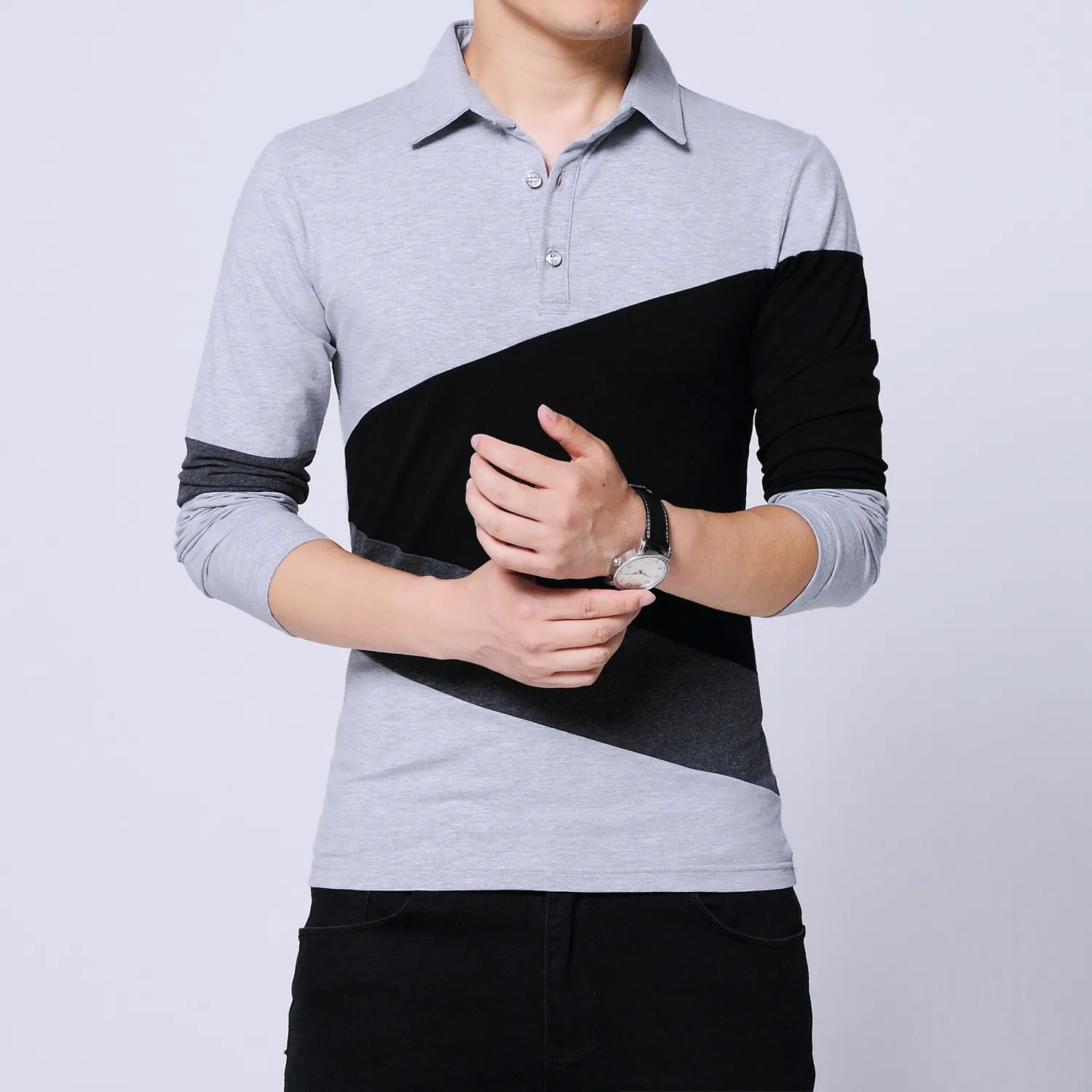 Men's Long Sleeve Slim Cotton T-Shirt