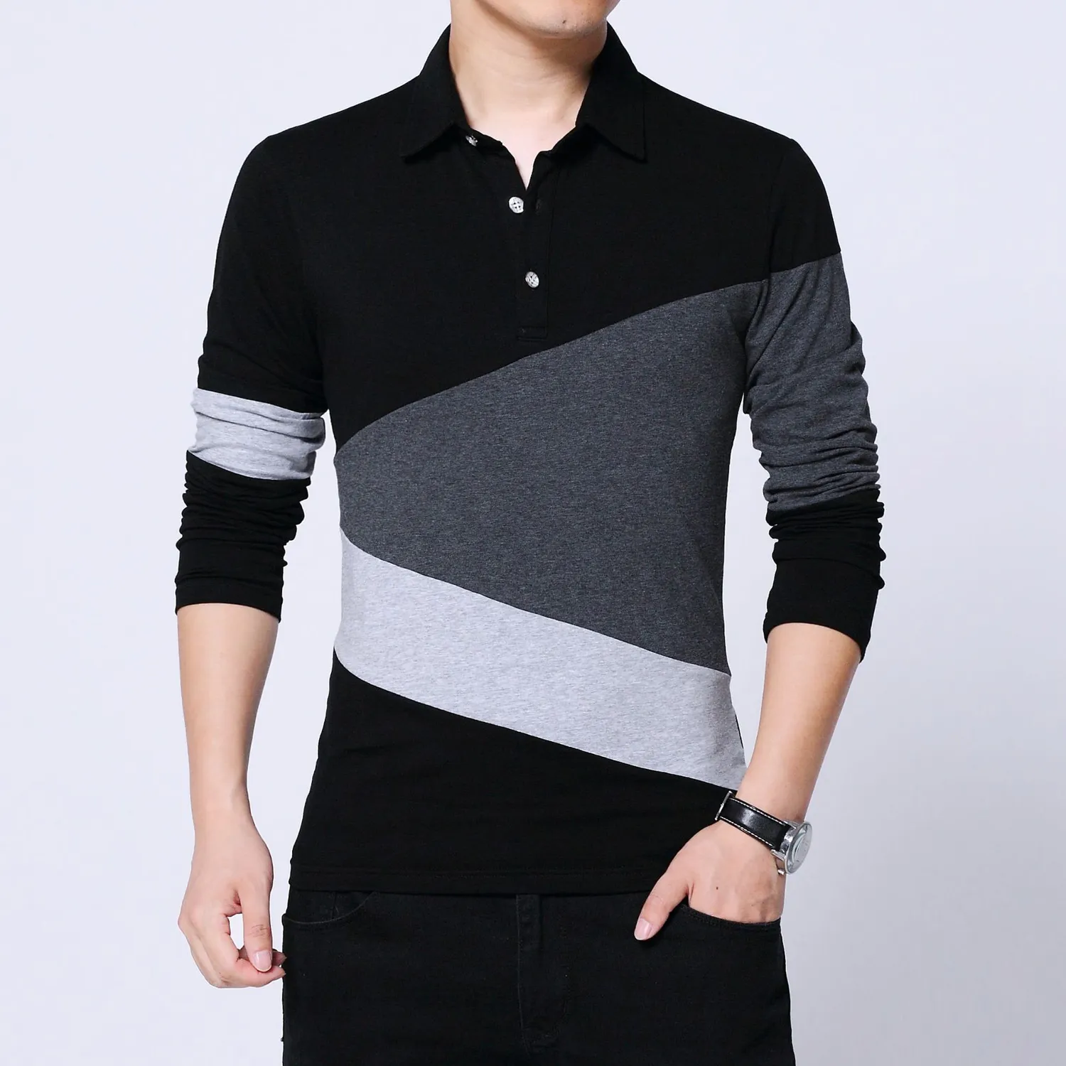 Men's Long Sleeve Slim Cotton T-Shirt