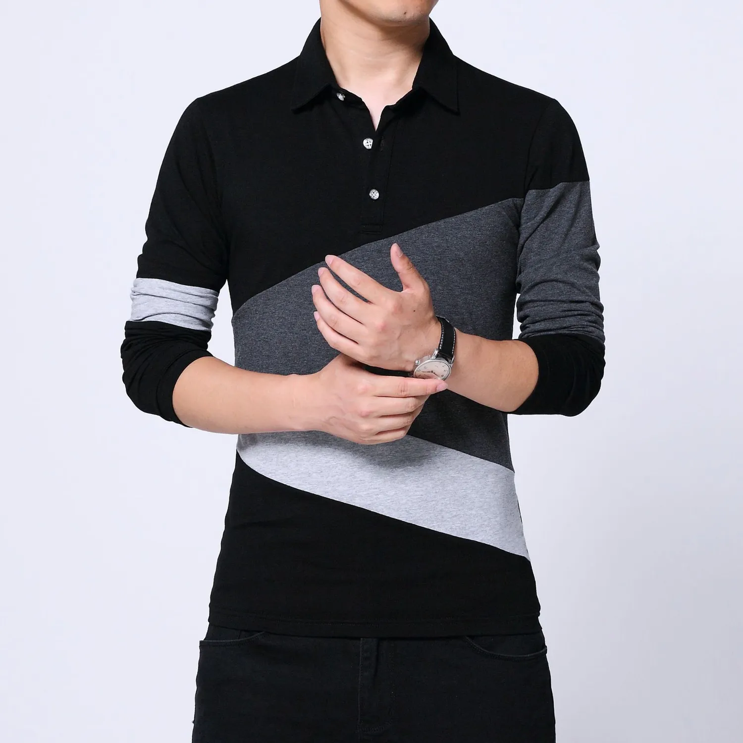 Men's Long Sleeve Slim Cotton T-Shirt