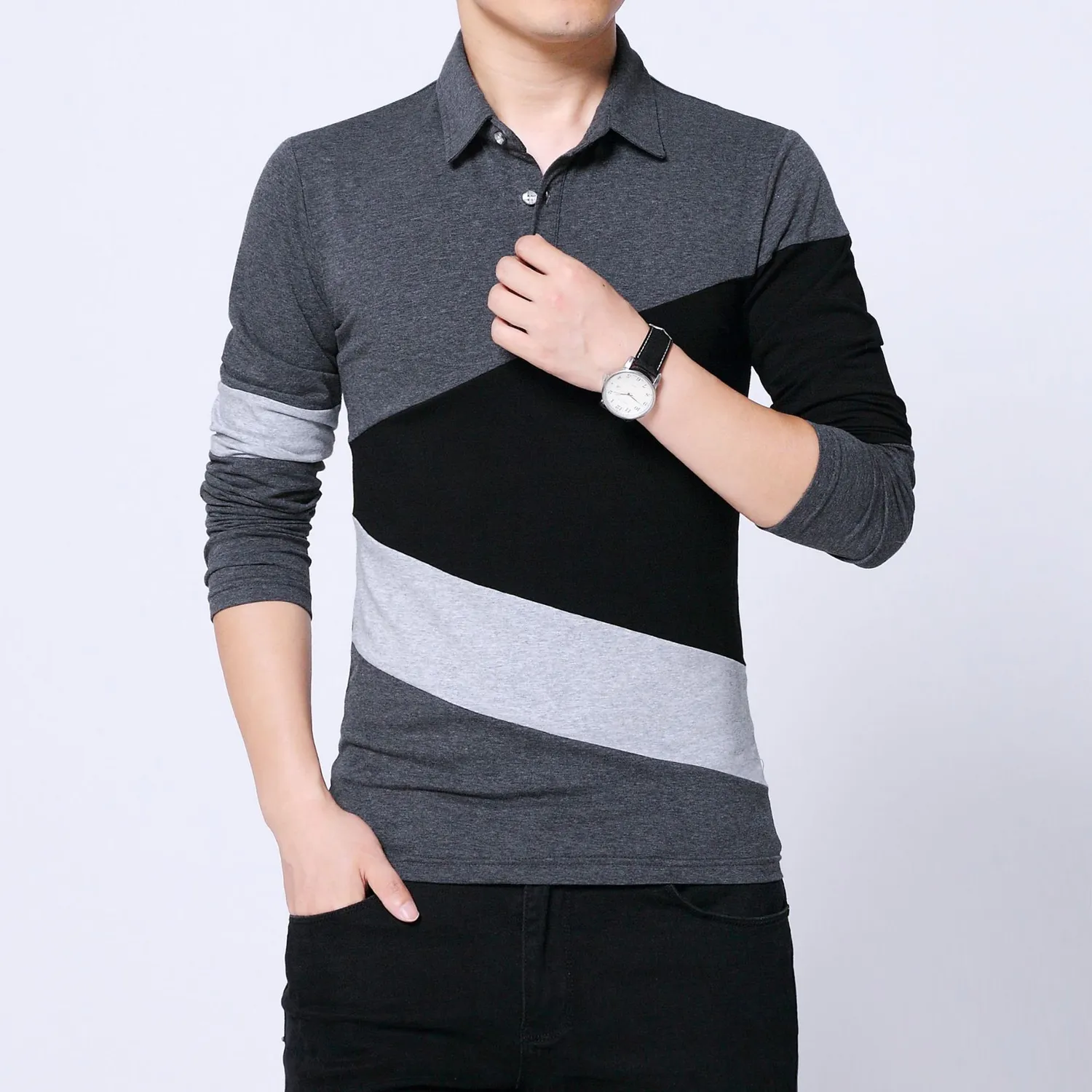 Men's Long Sleeve Slim Cotton T-Shirt