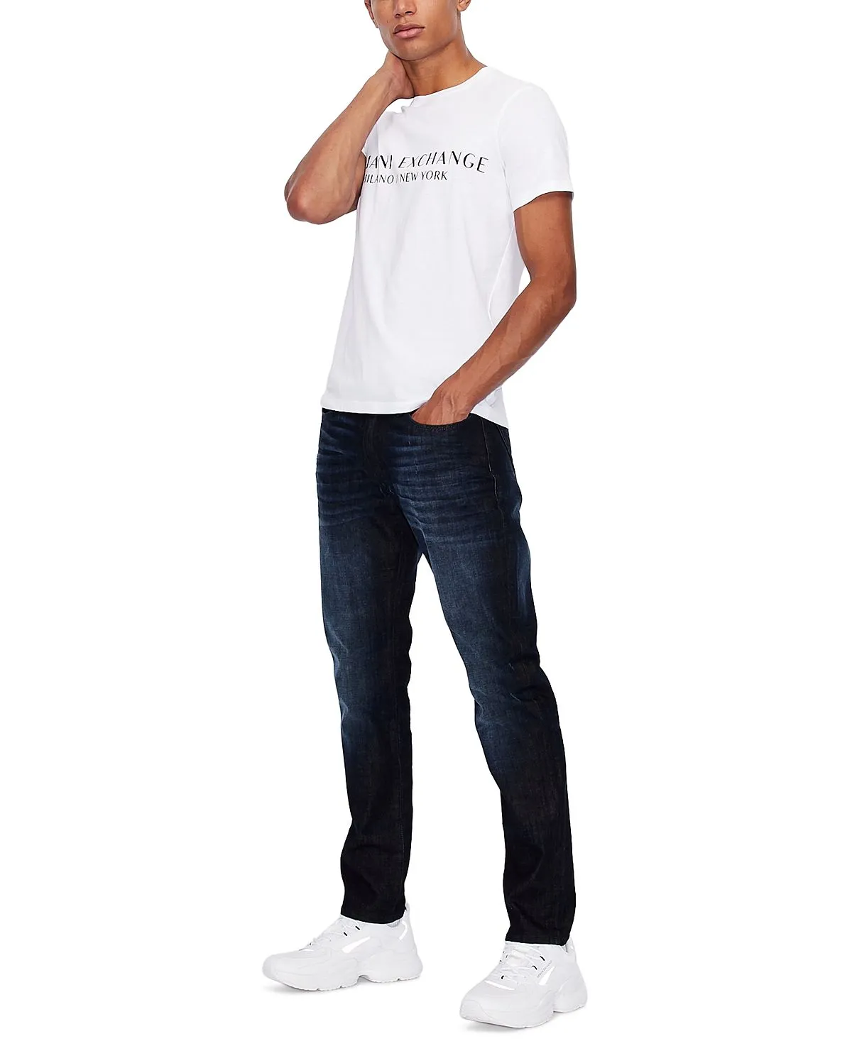 Men's Milano New York and A|X Armani Exchange Logo T-Shirt, White