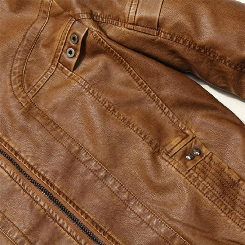 Men's Motorcycle Casual PU Leather Jacket