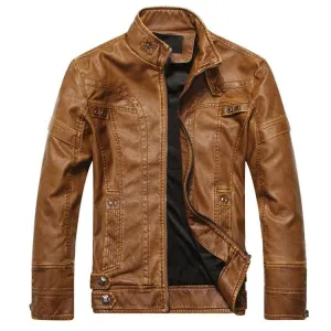 Men's Motorcycle Casual PU Leather Jacket