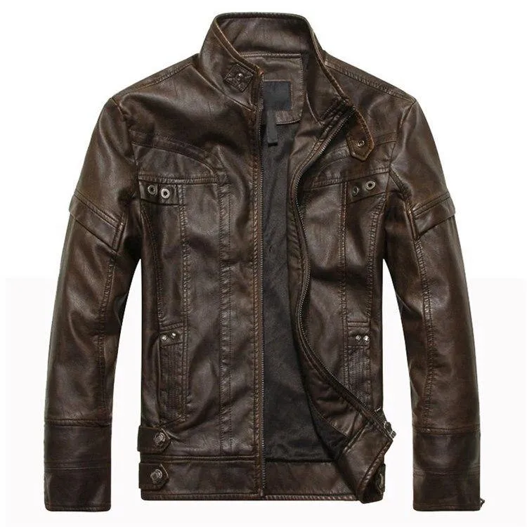 Men's Motorcycle Casual PU Leather Jacket