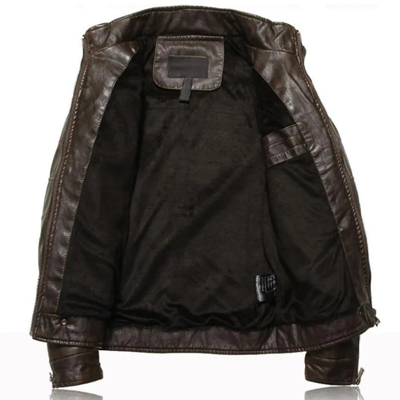 Men's Motorcycle Casual PU Leather Jacket
