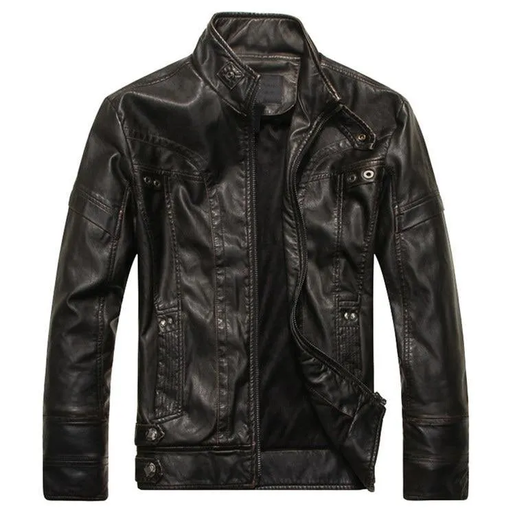 Men's Motorcycle Casual PU Leather Jacket