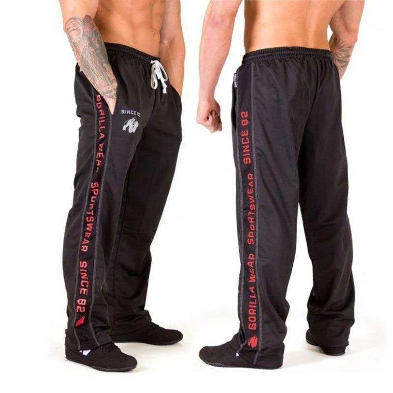 Mens New Fashion Fitness Workout Sport Loose Striped Sweatpants Joggers