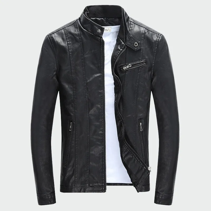 Men's PU Coats Autumn Winter Motorcycle Biker Faux Leather Jacket