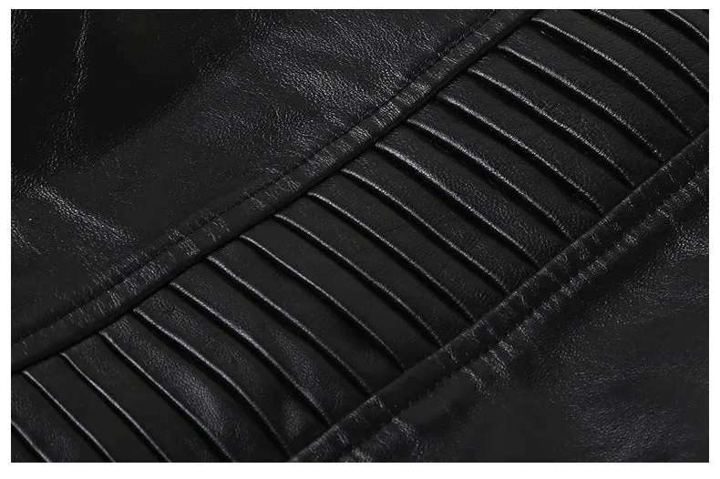 Men's Short Slim Motorcycle Genuine Leather Jacket