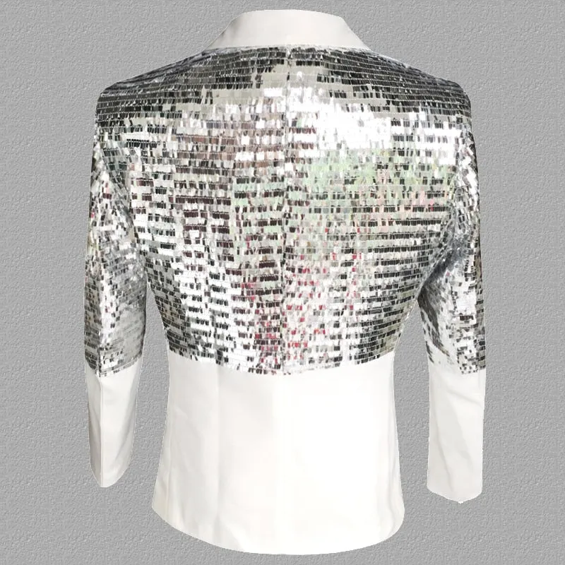 Men's Single Breasted Blazer With Sequins | Plus Size