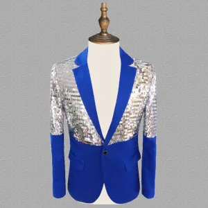 Men's Single Breasted Blazer With Sequins | Plus Size