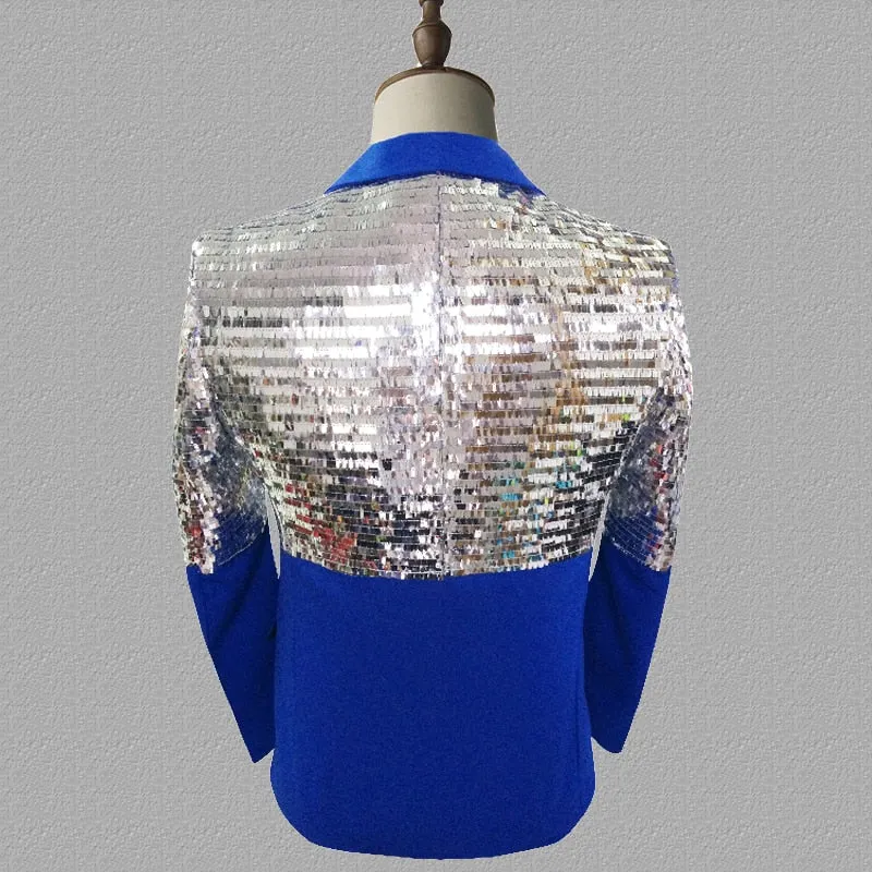 Men's Single Breasted Blazer With Sequins | Plus Size