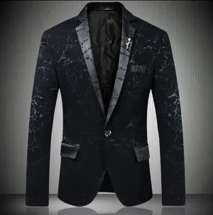Men's Spring Casual Slim Fit Single Button Blazer