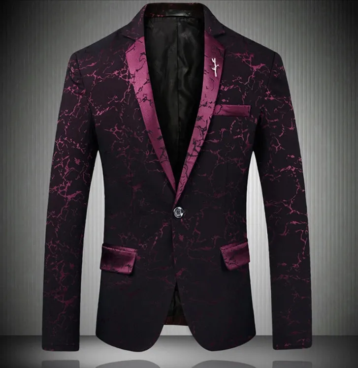 Men's Spring Casual Slim Fit Single Button Blazer