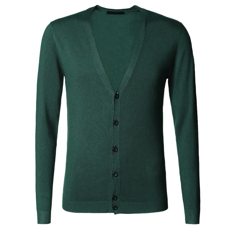 Men's Spring Thin Woolen Knitted Slim Cardigan