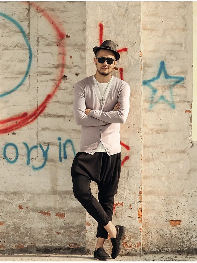 Men's Spring Thin Woolen Knitted Slim Cardigan