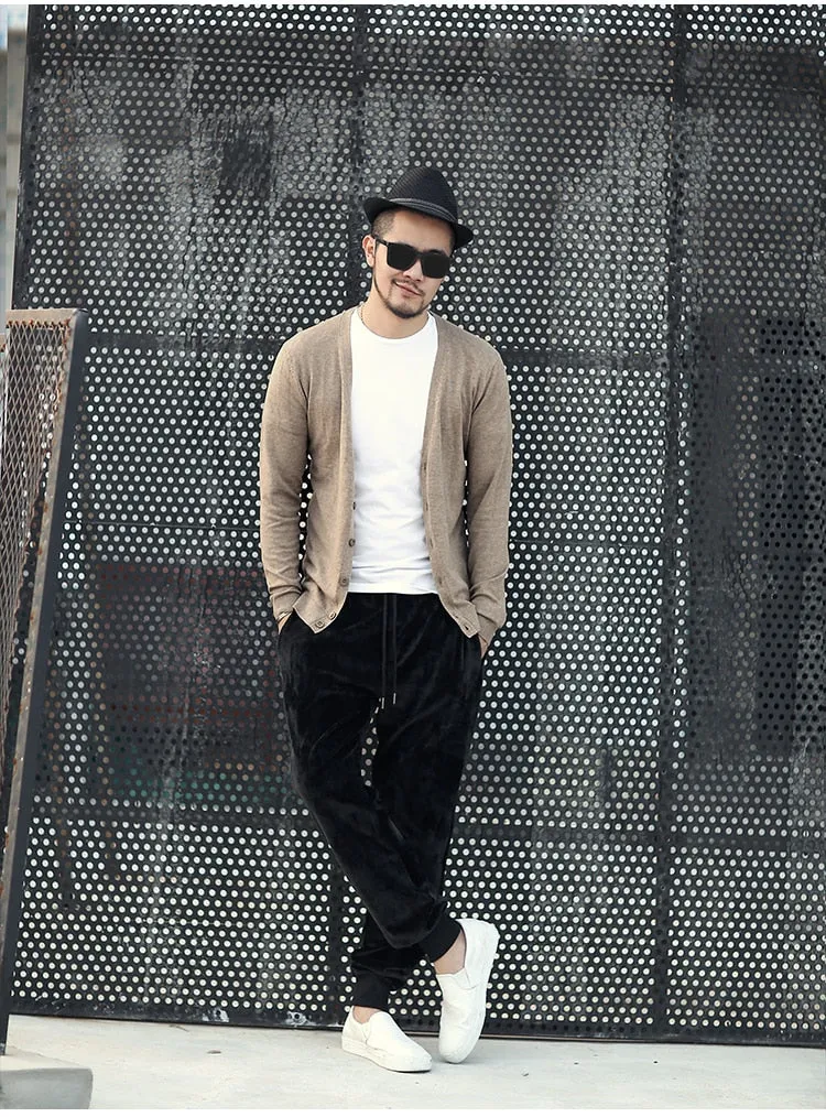 Men's Spring Thin Woolen Knitted Slim Cardigan