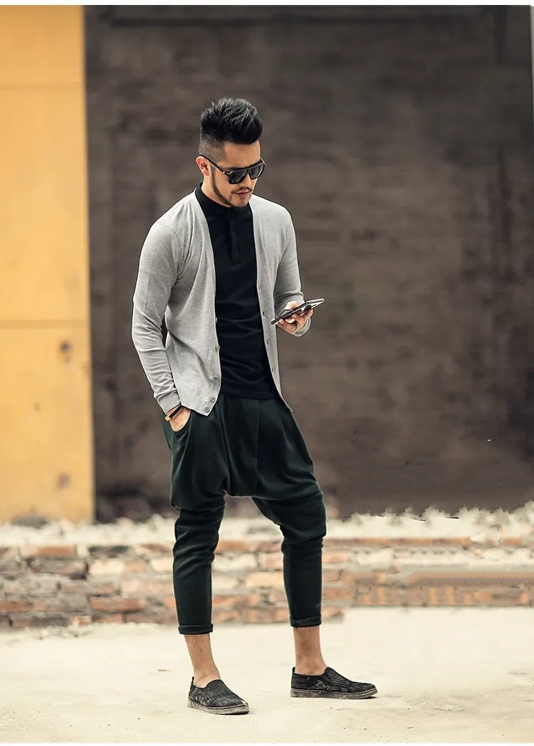 Men's Spring Thin Woolen Knitted Slim Cardigan