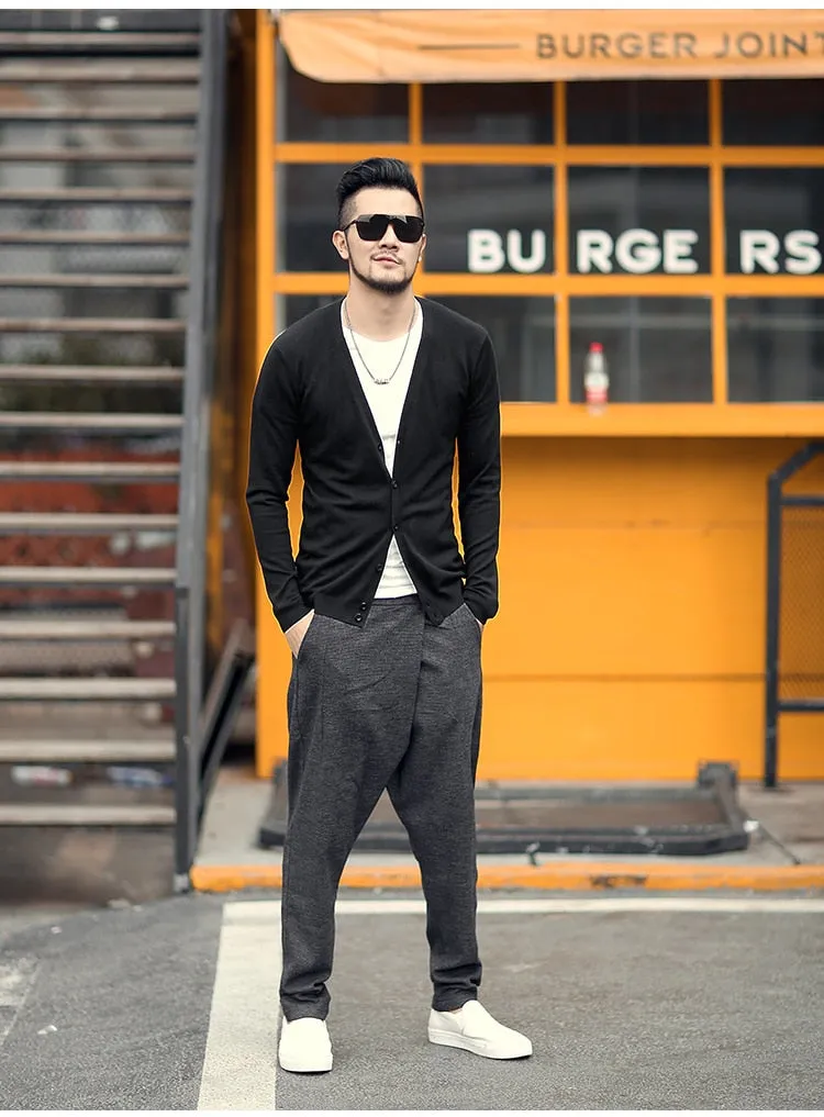 Men's Spring Thin Woolen Knitted Slim Cardigan