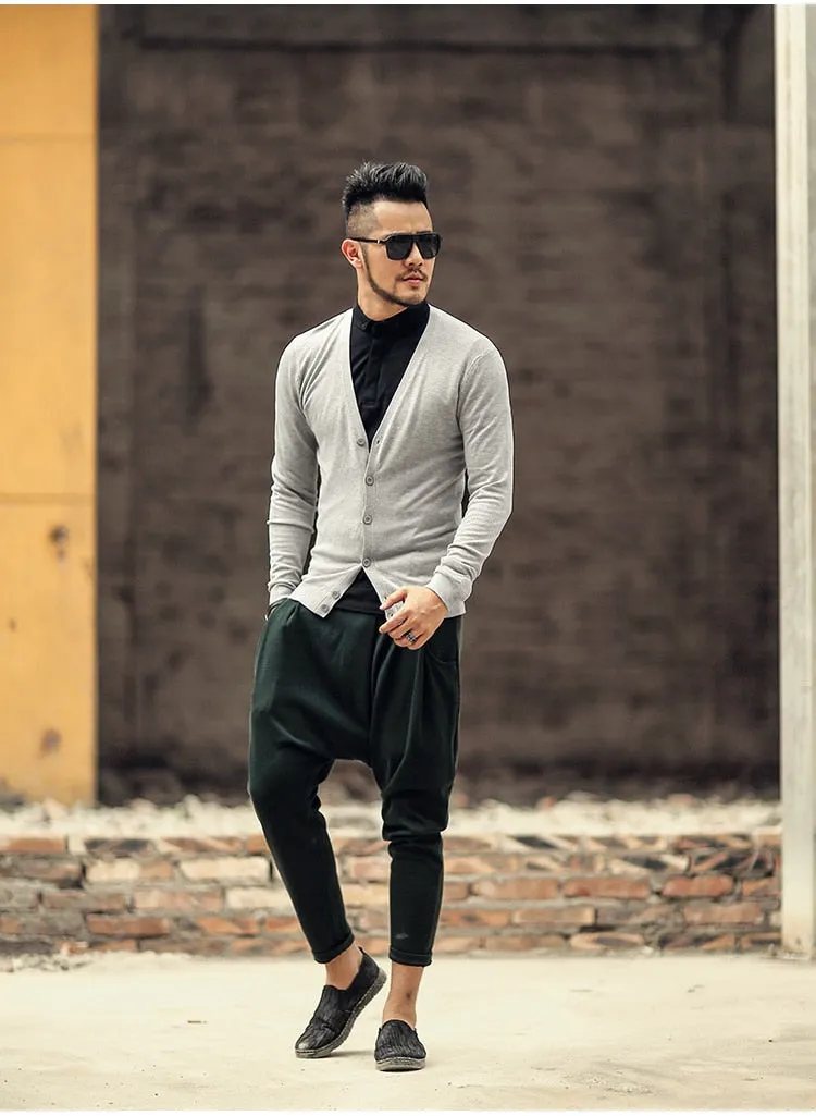 Men's Spring Thin Woolen Knitted Slim Cardigan