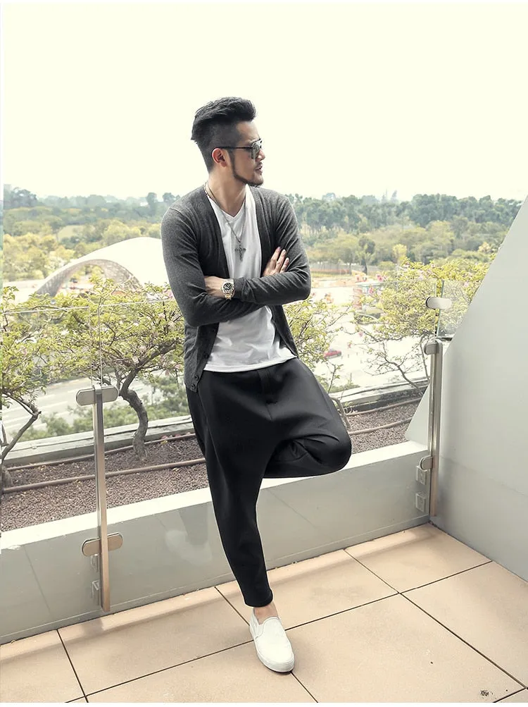 Men's Spring Thin Woolen Knitted Slim Cardigan