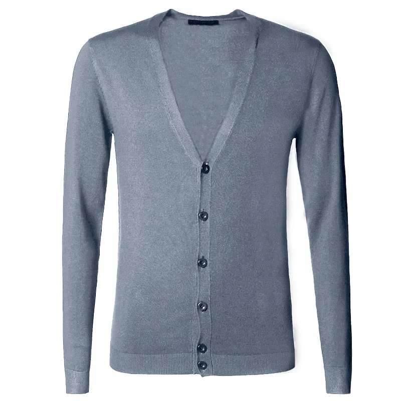 Men's Spring Thin Woolen Knitted Slim Cardigan