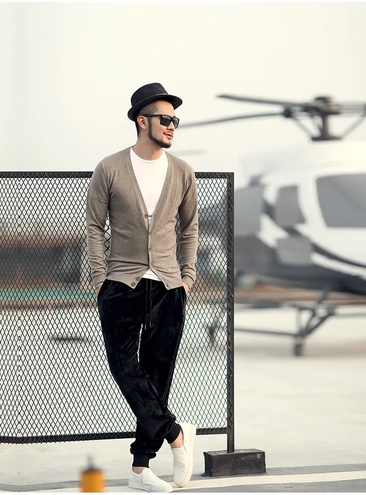 Men's Spring Thin Woolen Knitted Slim Cardigan