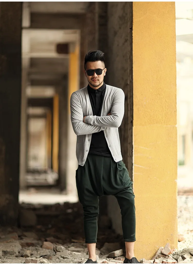 Men's Spring Thin Woolen Knitted Slim Cardigan