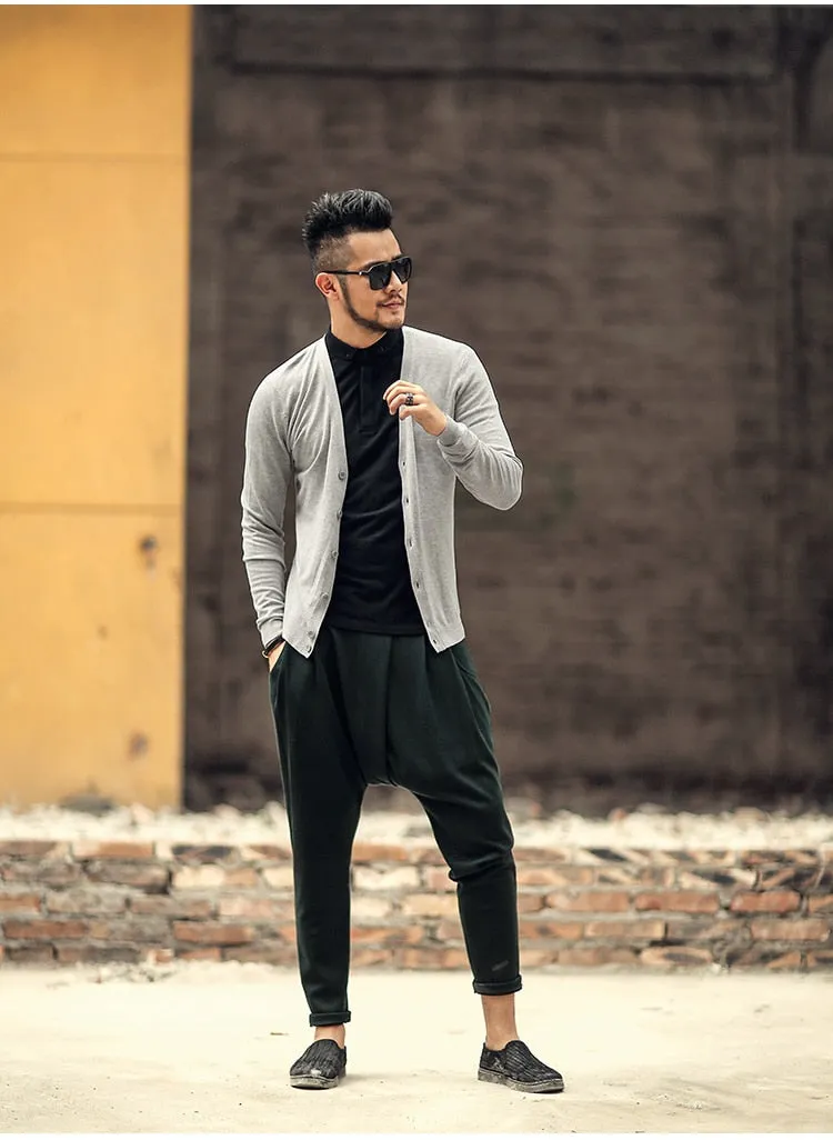 Men's Spring Thin Woolen Knitted Slim Cardigan