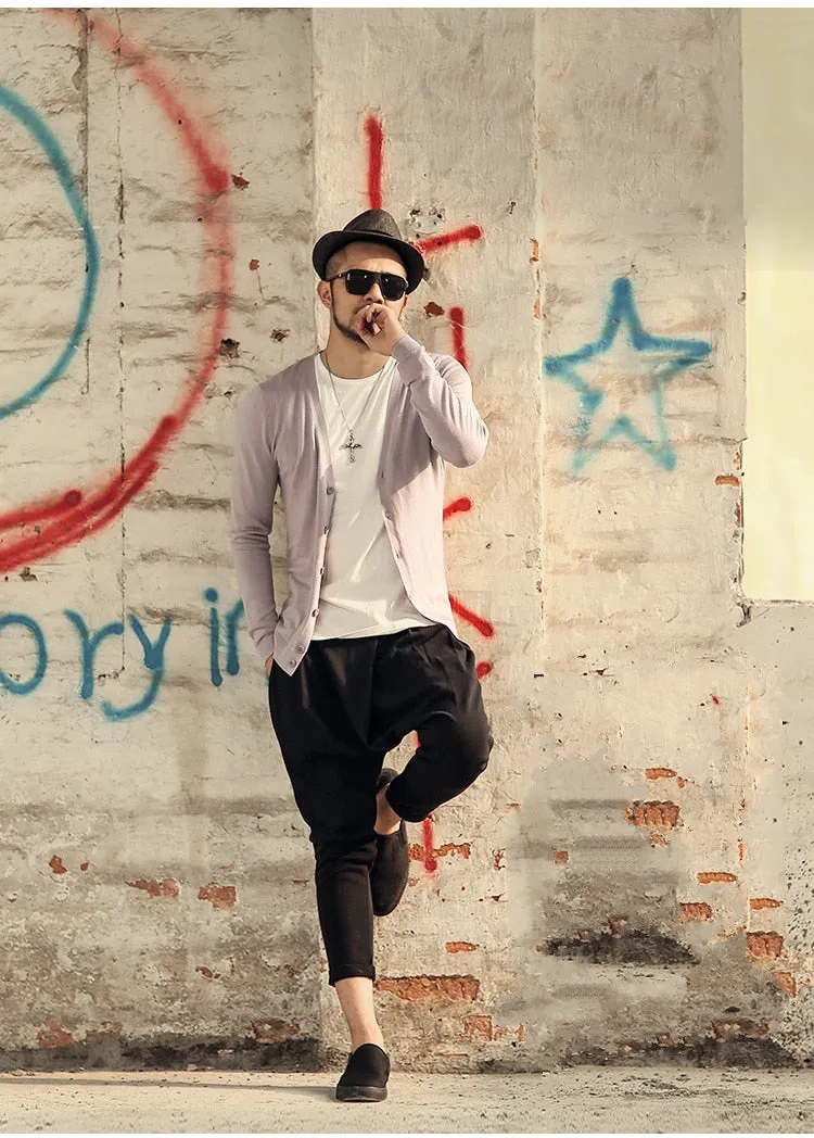 Men's Spring Thin Woolen Knitted Slim Cardigan