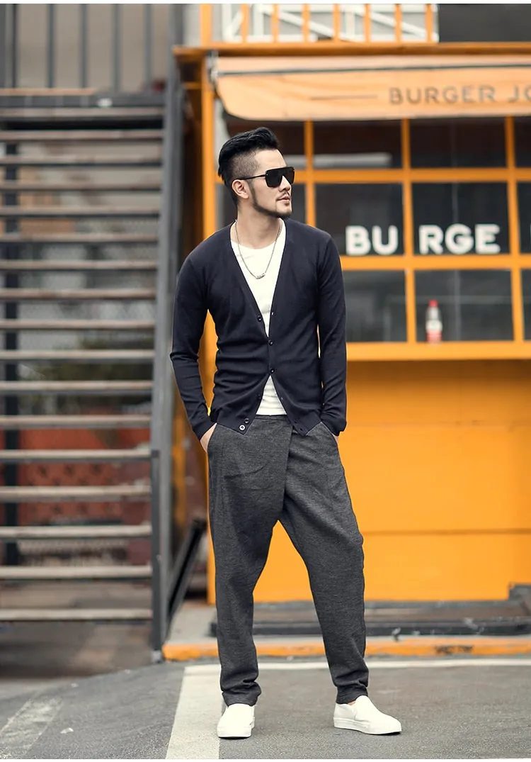 Men's Spring Thin Woolen Knitted Slim Cardigan